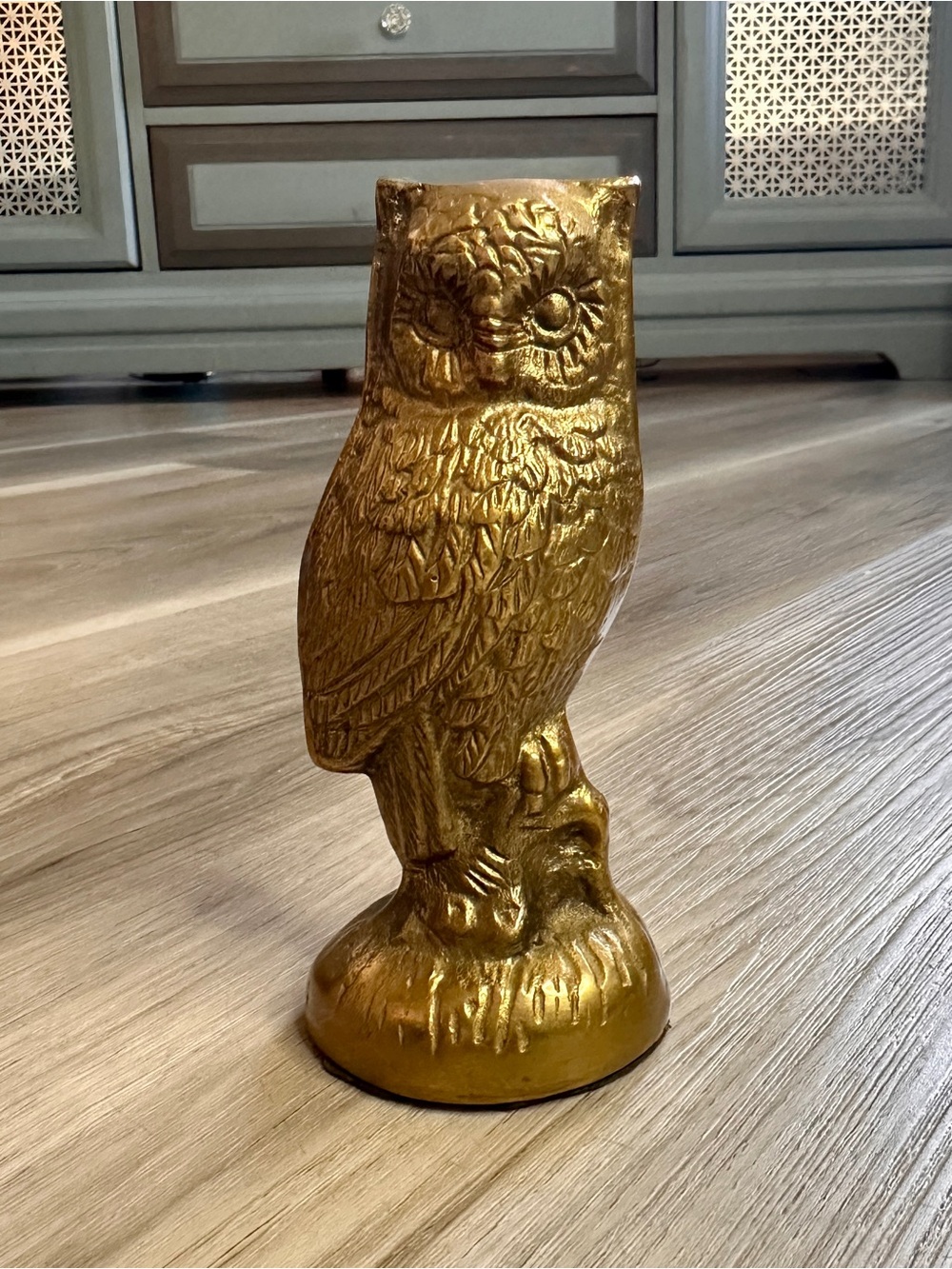 Vintage Brass Owl Decorative Accent Statue - Home Accents